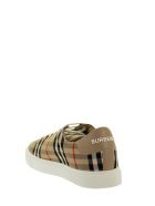 Burberry Albridge L - Trainer With Vintage Check Pattern And Leather Inserts Burberry Albridge L - Trainer With Vintage Check Pattern And Leather Inserts - Archive Beige