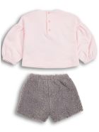 Il Gufo Pink And Grey Cotton Coordinated Suit Il Gufo Pink And Grey Cotton Coordinated Suit - Multicolor