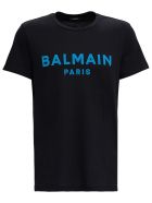 Balmain Cotton T-shirt With Logo Print Balmain Cotton T-shirt With Logo Print - Black