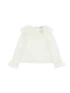 Monnalisa T-shirt With Galette Tulle Monnalisa T-shirt With Galette Tulle - White