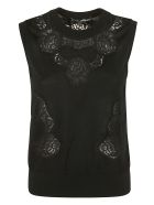 Dolce & Gabbana Floral Lace Paneled Sleeveless Top Dolce & Gabbana Floral Lace Paneled Sleeveless Top - Black