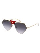 Am0317s Sunglasses Alexander McQueen Am0317s Sunglasses - 004 GOLD GOLD GREY