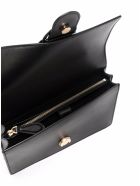 Pinko Black Leather Crossbody Bag With Chain Detail And Logo Pinko Black Leather Crossbody Bag With Chain Detail And Logo - Black
