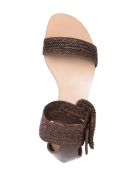 Low Sandal In Brown Hanoi With Maxi Buckle Casadei Low Sandal In Brown Hanoi With Maxi Buckle