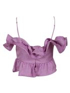 MSGM Ruffled Trim Cropped Top MSGM Ruffled Trim Cropped Top - Lilla