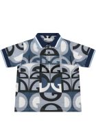 Dolce & Gabbana Light Blue Polo Shirt For Babyboy With Logos Dolce & Gabbana Light Blue Polo Shirt For Babyboy With Logos - Light Blue