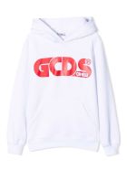 GCDS White Cotton Hoodie GCDS White Cotton Hoodie - Bianco