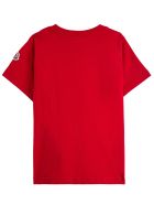 Moncler Jersey T-shirt With Logo Print Moncler Jersey T-shirt With Logo Print - Red