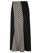 Side Slit Patterned Skirt Marine Serre Side Slit Patterned Skirt - Black