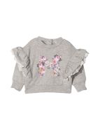 Monnalisa Newborn Gray Sweatshirt Monnalisa Newborn Gray Sweatshirt - Grigio