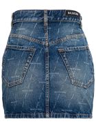 Balenciaga Denim Skirt With Allover Logo Balenciaga Denim Skirt With Allover Logo - Blu