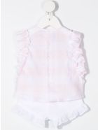 Newborn Two-piece Suit In Pearl Pink Vichy Linen Il Gufo Newborn Two-piece Suit In Pearl Pink Vichy Linen - Rosa