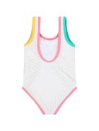 Stella McCartney Kids White Swimsuit For Girl With Butterfly Stella McCartney Kids White Swimsuit For Girl With Butterfly - White