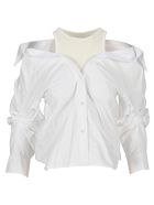 T By Alexander Wang Layered Off-the-shoulder Shirt T by Alexander Wang Layered Off-the-shoulder Shirt - WHITE