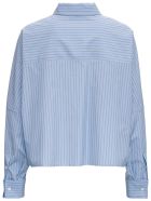 Philosophy di Lorenzo Serafini Striped Crop Shirt In Cotton Poplin Philosophy di Lorenzo Serafini Striped Crop Shirt In Cotton Poplin - Blu