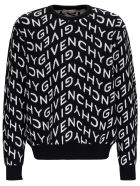 Givenchy Wool Sweater With Allover Refracted Logo Jacquard Givenchy Wool Sweater With Allover Refracted Logo Jacquard - Black