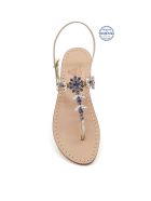 Marina Grande Flip Flops Thong Sandals Dea Sandals Marina Grande Flip Flops Thong Sandals - gold, crystal, purple tanzanite
