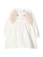 Il Gufo White Dress With Inserts Il Gufo White Dress With Inserts - Latte