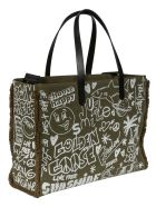 Golden Goose California Printed Tote Golden Goose California Printed Tote - Lichen Green/White