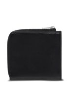 Jil Sander Black Leather Card Holder With Logo Jil Sander Black Leather Card Holder With Logo - Black