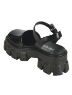 Prada Side Buckled Wedge Sandals Prada Side Buckled Wedge Sandals - Black