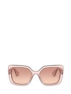 Miu Miu Eyewear Miu Miu Mu 09vs Pink Transparent Sunglasses Miu Miu Eyewear Miu Miu Mu 09vs Pink Transparent Sunglasses - Pink Transparent