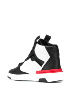 Man Wing High Sneakers In Bicolor Leather Givenchy Man Wing High Sneakers In Bicolor Leather