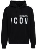 Dsquared2 Cotton Hoodie With Logo Print Dsquared2 Cotton Hoodie With Logo Print - Black