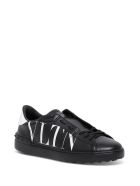 Valentino Garavani Open Leather Sneakers With Vltn Print Valentino Garavani Open Leather Sneakers With Vltn Print - White/black