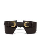 Federica Tosi Brown Leather Belt With Double Buckle Federica Tosi Brown Leather Belt With Double Buckle - Brown