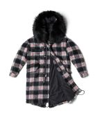 Tartan London Parka M51 For Woman With Fur Mr & Mrs Italy Tartan London Parka M51 For Woman With Fur - BLACK/WHITE / BLACK / BLACK