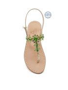 Marina Grande Flip Flops Thong Sandals Dea Sandals Marina Grande Flip Flops Thong Sandals - gold, crystal, green
