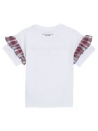 Philosophy di Lorenzo Serafini Kids Cotton T-shirt With Logo And Ruffles Detail Philosophy di Lorenzo Serafini Kids Cotton T-shirt With Logo And Ruffles Detail - White