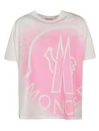 Moncler Spray Paint Logo T-shirt Moncler Spray Paint Logo T-shirt - White/Pink