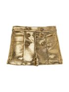 Balmain Metallic Gold Shorts With Buttons Balmain Metallic Gold Shorts With Buttons - Oro