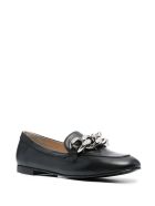 Casadei Leather Loafers With Chain Buckle Casadei Leather Loafers With Chain Buckle - Black