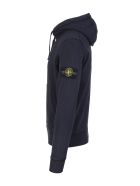 Man Navy Blue Hoodie With Logo Patch Stone Island Man Navy Blue Hoodie With Logo Patch