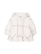Monnalisa Cream Baby Girl Duffle Coat Monnalisa Cream Baby Girl Duffle Coat - Panna/oro