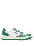 Autry White And Green Leather Sneakers With Logo Autry White And Green Leather Sneakers With Logo - Green