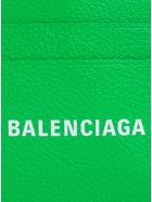 Balenciaga Green Leather Card Holder With Logo Balenciaga Green Leather Card Holder With Logo - Green