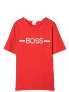 Hugo Boss Crew Neck T-shirt With Print Hugo Boss Crew Neck T-shirt With Print - Red