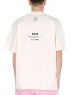 MSGM T-shirt With Fantastic Green Print MSGM T-shirt With Fantastic Green Print - BIANCO