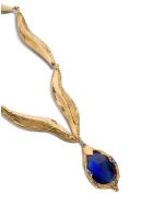 Alberta Ferretti Gold Colored Metal Necklace With Blue Stone Alberta Ferretti Gold Colored Metal Necklace With Blue Stone - Blu