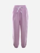Miu Miu Cotton Trousers With Logo Print Miu Miu Cotton Trousers With Logo Print - Purple