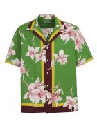Valentino Regular Fit Floral Print Shirt Valentino Regular Fit Floral Print Shirt - Green/Pink/Yellow