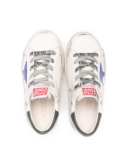 Kids White Super-star Sneakers With Blue Star And Black Spiler Golden Goose Kids White Super-star Sneakers With Blue Star And Black Spiler - Milk/blue/dark blue