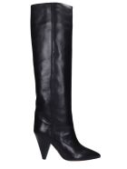 Isabel Marant Lybill High Heels Boots In Black Leather Isabel Marant Lybill High Heels Boots In Black Leather - black