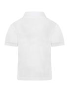 Comme des Garçons Play White Polo T-shirt For Kids With Logo Comme des Garçons Play White Polo T-shirt For Kids With Logo - White