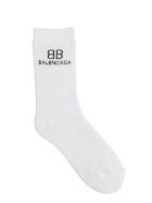 Socks In White Cotton Balenciaga Socks In White Cotton - BIANCO/NERO