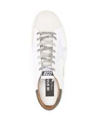 Man White Hi-star Sneakers With Military Green Spoiler And Logoed Laces Golden Goose Man White Hi-star Sneakers With Military Green Spoiler And Logoed Laces